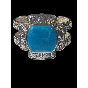 BARSE TURQUOISE GEMSTONE and sterling silver cuff bracelet